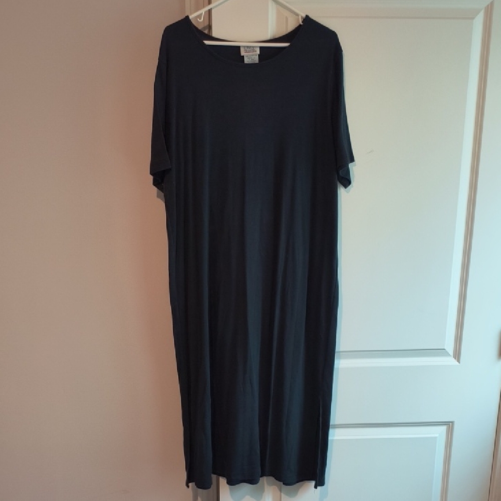 Only Black Midi Dress Casual Crew Neck Short Sleeve